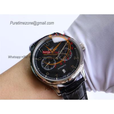 Special Prices Portugieser A21j Automatic Power Reserve Mens Watch Steel Case Black Dial Leather Strap CHS