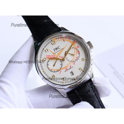 Special Prices Portugieser A21j Automatic Power Reserve Mens Watch Steel Case White Dial Leather Strap CHS