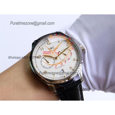 Special Prices Portugieser A21j Automatic Power Reserve Mens Watch Steel Case White Dial Leather Strap CHS