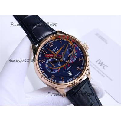 Special Prices Portugieser A21j Automatic Power Reserve Mens Watch RG Blue Dial Leather Strap CHS