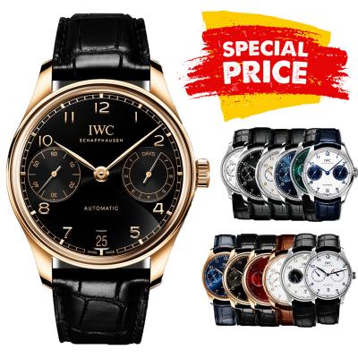 Special Prices Portugieser A21j Automatic Power Reserve Mens Watch RG Black Dial Leather Strap CHS