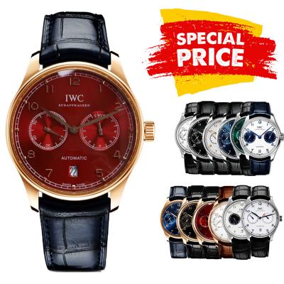 Special Prices Portugieser A21j Automatic Power Reserve Mens Watch RG Red Dial Leather Strap CHS