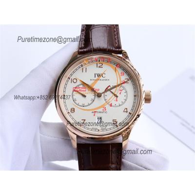 Special Prices Portugieser A21j Automatic Power Reserve Mens Watch RG White Dial Leather Strap CHS