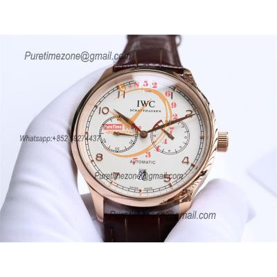 Special Prices Portugieser A21j Automatic Power Reserve Mens Watch RG White Dial Leather Strap CHS