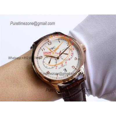 Special Prices Portugieser A21j Automatic Power Reserve Mens Watch RG White Dial Leather Strap CHS