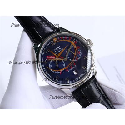 Special Prices Portugieser A21j Automatic Power Reserve Mens Watch SS Blue Dial Leather Strap CHS