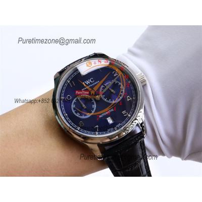 Special Prices Portugieser A21j Automatic Power Reserve Mens Watch SS Blue Dial Leather Strap CHS