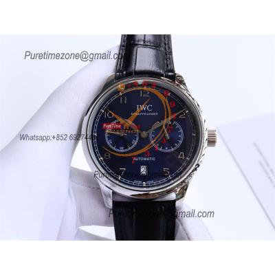 Special Prices Portugieser A21j Automatic Power Reserve Mens Watch SS Blue Dial Leather Strap CHS