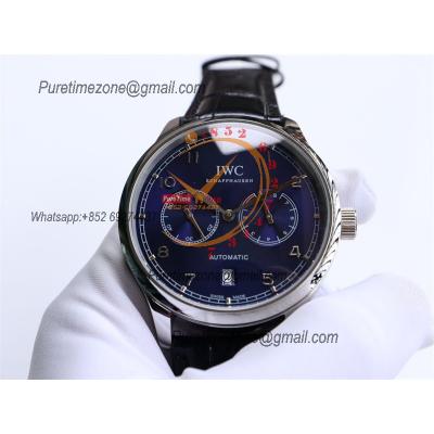 Special Prices Portugieser A21j Automatic Power Reserve Mens Watch SS Blue Dial Leather Strap CHS