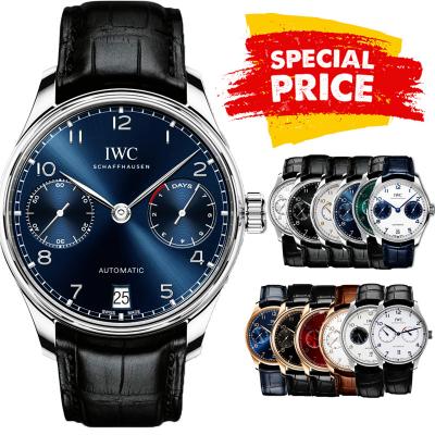 Special Prices Portugieser A21j Automatic Power Reserve Mens Watch SS Blue Dial Leather Strap CHS