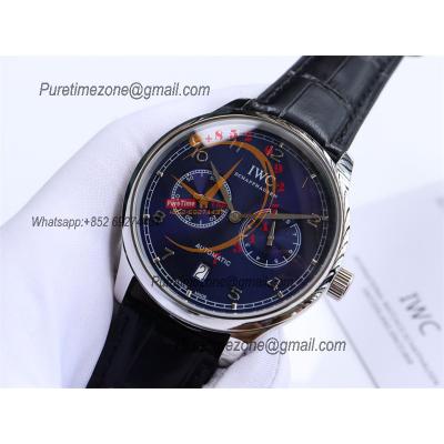 Special Prices Portugieser A21j Automatic Power Reserve Mens Watch SS Blue Dial Leather Strap CHS