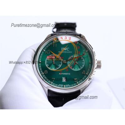 Special Prices Portugieser A21j Automatic Power Reserve Mens Watch SS Green Dial Leather Strap CHS