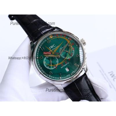 Special Prices Portugieser A21j Automatic Power Reserve Mens Watch SS Green Dial Leather Strap CHS