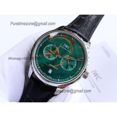 Special Prices Portugieser A21j Automatic Power Reserve Mens Watch SS Green Dial Leather Strap CHS