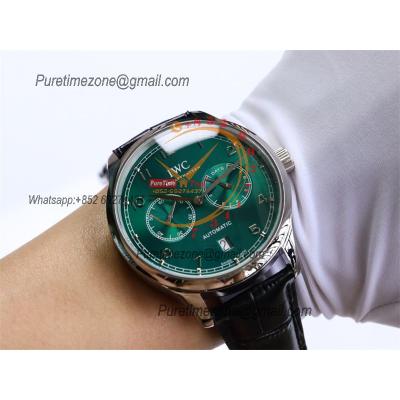 Special Prices Portugieser A21j Automatic Power Reserve Mens Watch SS Green Dial Leather Strap CHS