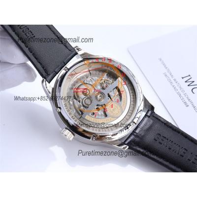 Special Prices Portugieser A21j Automatic Power Reserve Mens Watch SS White Black Dial Leather Strap CHS