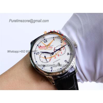 Special Prices Portugieser A21j Automatic Power Reserve Mens Watch SS White Dial Leather Strap CHS