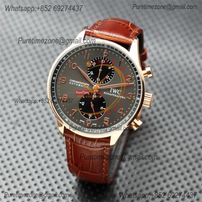 Special Prices Portugieser Japan Quartz Chronograph Mens Watch 40mm RG Gray Black Dial Leather Strap CHS