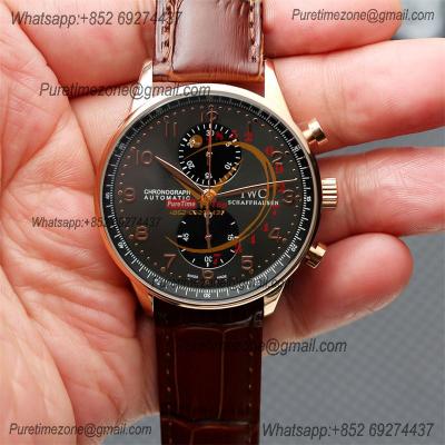 Special Prices Portugieser Japan Quartz Chronograph Mens Watch 40mm RG Gray Black Dial Leather Strap CHS