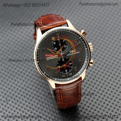 Special Prices Portugieser Japan Quartz Chronograph Mens Watch 40mm RG Gray Black Dial Leather Strap CHS