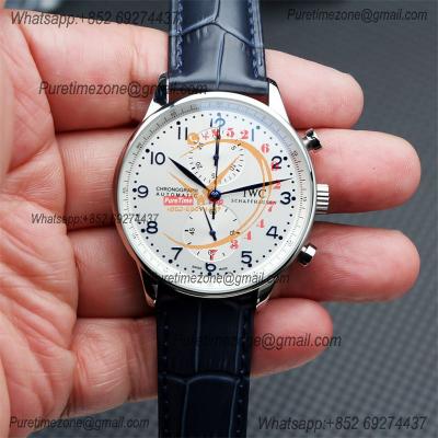 Special Prices Portugieser Japan Quartz Chronograph Mens Watch 40mm Steel Case White Dial Leather Strap CHS