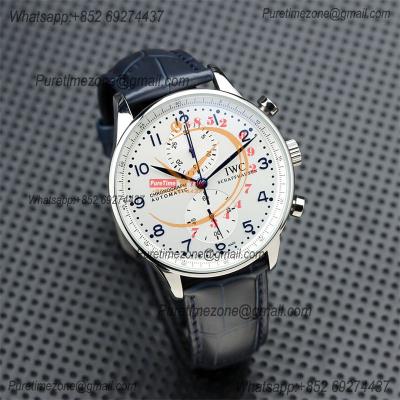 Special Prices Portugieser Japan Quartz Chronograph Mens Watch 40mm Steel Case White Dial Leather Strap CHS