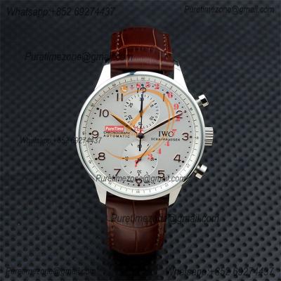 Special Prices Portugieser Japan Quartz Chronograph Mens Watch 40mm Steel Case White Dial Leather Strap CHS