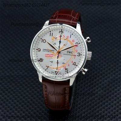 Special Prices Portugieser Japan Quartz Chronograph Mens Watch 40mm Steel Case White Dial Leather Strap CHS