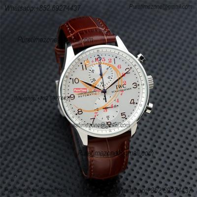 Special Prices Portugieser Japan Quartz Chronograph Mens Watch 40mm Steel Case White Dial Leather Strap CHS