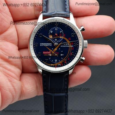 Special Prices Portugieser Japan Quartz Chronograph Mens Watch 40mm Steel Case Blue Dial Leather Strap CHS