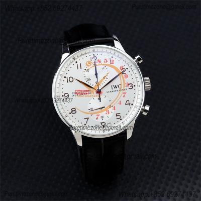 Special Prices Portugieser Japan Quartz Chronograph Mens Watch 40mm Steel Case White Dial Leather Strap CHS