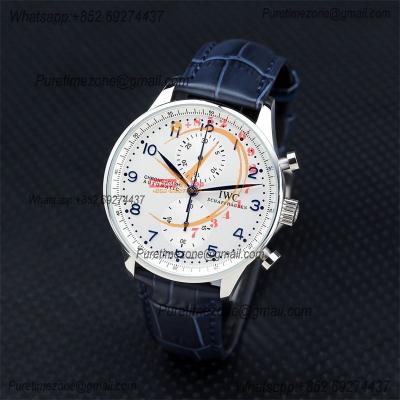 Special Prices Portugieser Japan Quartz Chronograph Mens Watch 40mm Steel Case White Dial Leather Strap CHS