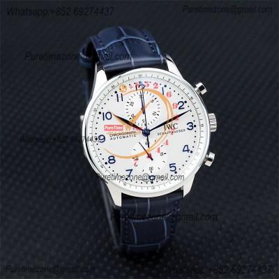 Special Prices Portugieser Japan Quartz Chronograph Mens Watch 40mm Steel Case White Dial Leather Strap CHS