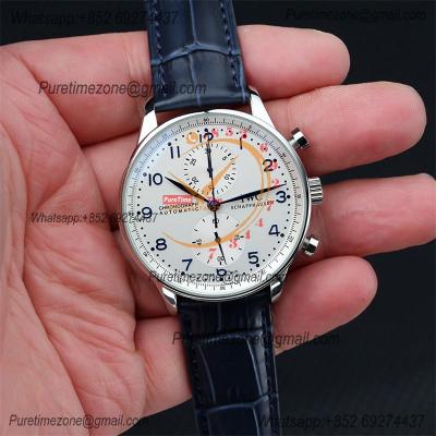 Special Prices Portugieser Japan Quartz Chronograph Mens Watch 40mm Steel Case White Dial Leather Strap CHS