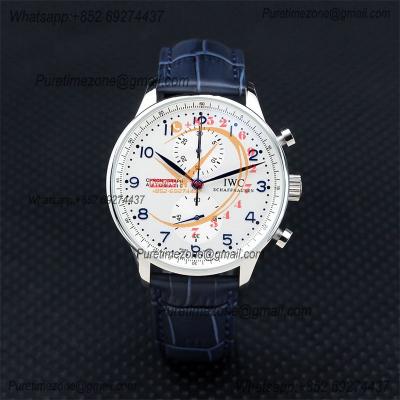 Special Prices Portugieser Japan Quartz Chronograph Mens Watch 40mm Steel Case White Dial Leather Strap CHS