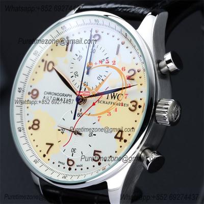 Special Prices Portugieser Japan Quartz Chronograph Mens Watch 40mm Steel Case White Dial Leather Strap CHS