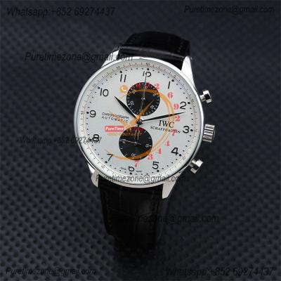 Special Prices Portugieser Japan Quartz Chronograph Mens Watch 40mm Steel Case White Black Dial Leather Strap CHS