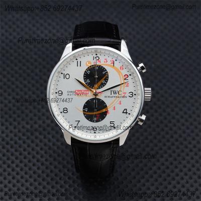 Special Prices Portugieser Japan Quartz Chronograph Mens Watch 40mm Steel Case White Black Dial Leather Strap CHS