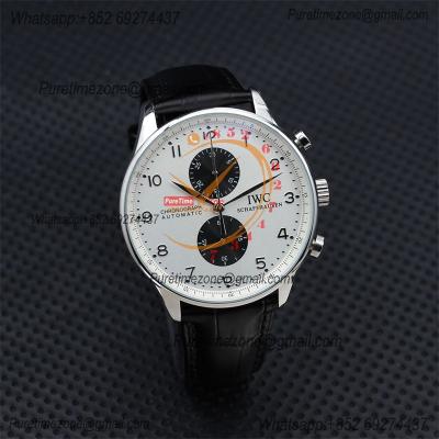 Special Prices Portugieser Japan Quartz Chronograph Mens Watch 40mm Steel Case White Black Dial Leather Strap CHS