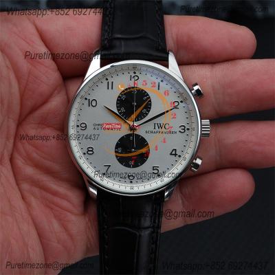 Special Prices Portugieser Japan Quartz Chronograph Mens Watch 40mm Steel Case White Black Dial Leather Strap CHS