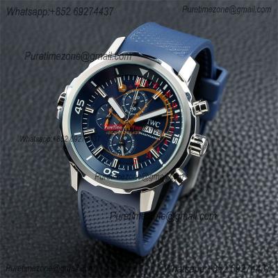 Special Prices Schaffhaseun Aquatimer Japan Quartz Chronograph Mens Watch 44 Steel Case Blue Dial Rubber Strap CHS