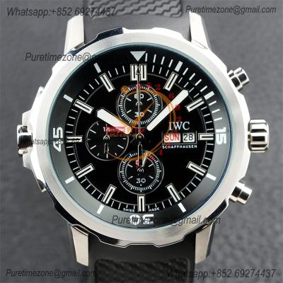 Special Prices Schaffhaseun Aquatimer Japan Quartz Chronograph Mens Watch 44 Steel Case Black Dial Rubber Strap CHS