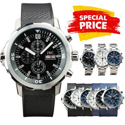 Special Prices Schaffhaseun Aquatimer Japan Quartz Chronograph Mens Watch 44 Steel Case Black Dial Rubber Strap CHS