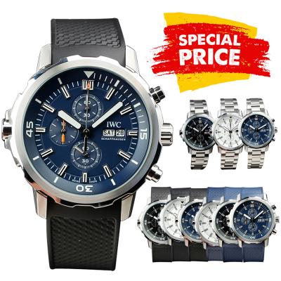 Special Prices Schaffhaseun Aquatimer Japan Quartz Chronograph Mens Watch 44 Steel Case Blue Dial Rubber Strap CHS