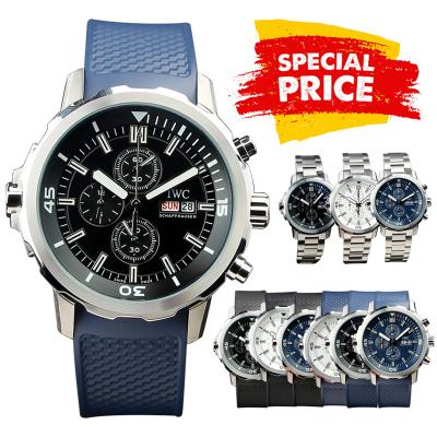 Special Prices Schaffhaseun Aquatimer Japan Quartz Chronograph Mens Watch 44 Steel Case Black Dial Rubber Strap CHS