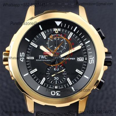 Special Prices Schaffhaseun Aquatimer Japan Quartz Chronograph Mens Watch 40 RG Black Dial Rubber Strap CHS