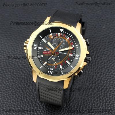 Special Prices Schaffhaseun Aquatimer Japan Quartz Chronograph Mens Watch 40 RG Black Dial Rubber Strap CHS