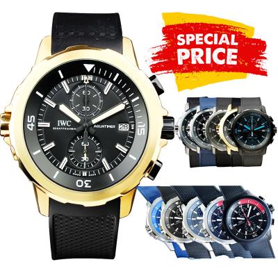 Special Prices Schaffhaseun Aquatimer Japan Quartz Chronograph Mens Watch 40 RG Black Dial Rubber Strap CHS