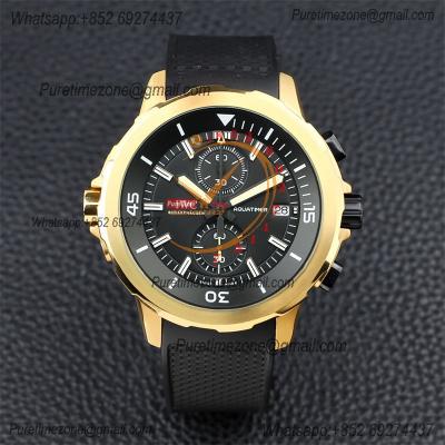 Special Prices Schaffhaseun Aquatimer Japan Quartz Chronograph Mens Watch 40 RG Black Dial Rubber Strap CHS