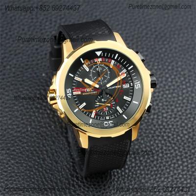 Special Prices Schaffhaseun Aquatimer Japan Quartz Chronograph Mens Watch 40 RG Black Dial Rubber Strap CHS